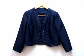 【中古】YUMI KATSURA 桂由美 ノーカラージャケット ボレロ 7分袖 シャンタン生地 11号 kz5024229005