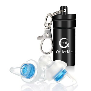 耳栓 安眠 防音 Quietide 睡眠用耳栓 遮音値31dB 睡眠 飛行機 仕事 勉強 繰り返し使用可能 携帯ケース付き 日本語説明書付 Q4