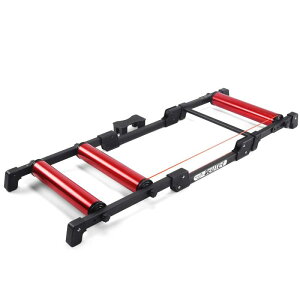 3本ローラー 自転車 ロードバイク ローラー台 サイクルトレーナー 折りたたみ式 10段階調整可 乗降用ステップ付き 日本語取扱説明書付き(GT-03)