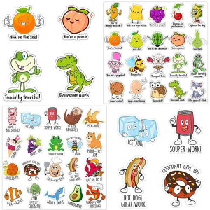 Zayookey シール ステッカー 600枚セット 激励ステッカー ご褒美 防水 3D 粘着性強い 手帳日記 先生 はは褒め用 種類いろいろ 可愛い 猫 英語 アニメ 恐竜 魚 車 小動物 果物 学習補助用品 幼稚園