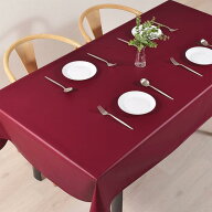 テーブルクロス (120cm×150cm) ラミネートタイプ T/Cチノクロス・ボルドー W4803300