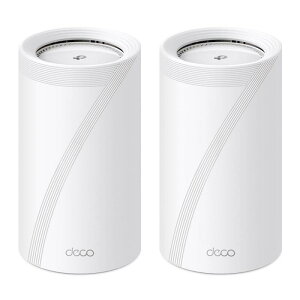 TP-Link WiFi LAN bVWi-FiVXe 10GbpsC[Tlbg|[g 5760Mbps(6GHz) + 5760Mbps(5GHz)+ 1376Mbps(2.4GHz) Deco BE85 2-pack