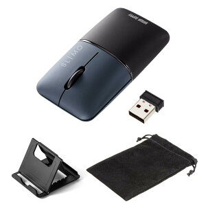 �T�����_�C���N�g ���o�C���}�E�X �����^ Bluetooth 2.4GHz ���C�����X SLIMO �É� ���� �u���[LED�Z���T�[ �[�d�� �X���� �y�� �y�� Type-C�[�d 400-MAWBT194