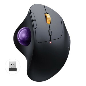 ProtoArc �g���b�N�{�[���}�E�X Bluetooth 2.4GHz ���Ή� 3�䓯���ڑ��\ �}�E�X �g���b�N�{�[�� ���� �É� Type-C�[�d�� �ȃG�l���[�h 5�i�KDPI�ؑ� �߂�/�i�ރ{�^������ �e�w�^�C�v