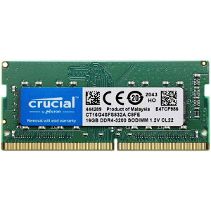 Crucial m[gPCp  PC4-25600(DDR4-3200) 16GB SODIMM CT16G4SFS832A [sAi]