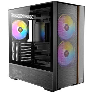 ANTEC PC�P�[�X FLUX REAR �u���b�N �t�����g�p�l���ɖ؍ނ��g�p�A���T�C�h�ɋ����K���X�p�l���𓋍ڂ�����p�^�~�h���^���[PC�P�[�X Antec FLUX REAR Mid Tower Case