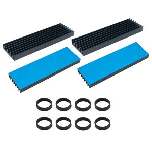 4�Z�b�g �A���~�j�E�������F�q�[�g�V���N 70×22×6mm�A���M�ڒ��e�[�v�t��PC/PS5 M.2 SSD/CPU/IC�`�b�v��p�K���@ ��p�ɓK�p �i�q�[�g�V���N 4�� + ���o�[�����O8�j