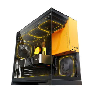 GEOMETRIC FUTURE �~�h���^���[PC�P�[�X Model 5 Black with 5FAN �uSquama 2503-14�v5��W������ �����K���X�p�l�� �s���[���X�\�� RTX 50�V���[�YGPU�Ή� 420mm���W�G�[�^�[���ډ\ E-