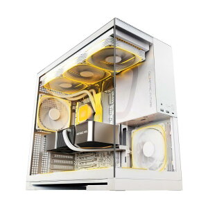 GEOMETRIC FUTURE �~�h���^���[PC�P�[�X Model 5 White with 5FAN �uSquama 2503-14�v5��W������ �����K���X�p�l�� �s���[���X�\�� RTX 50�V���[�YGPU�Ή� 420mm���W�G�[�^�[���ډ\ E-