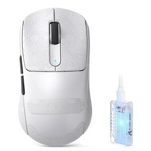 ATTACK SHARK V5 ���y�� �Q�[�~���O�}�E�X 55g DPI42000 �����x�Z���T�[ 8000Hz�������|�[�g���[�g �L��/2.4G/Bluetooth�O�͐ڑ� ��^����� �y�ʐ݌v ���ϋv�X�C�b�` �����ԃo�b�e���[ AI�h���C�o�[ ����