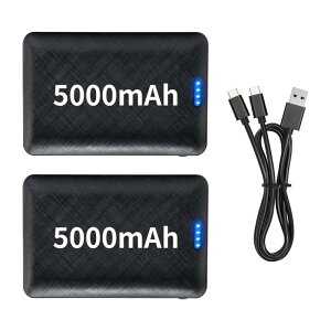 �d�M�O���[�u�p�o�b�e���[ 3�i�K���x���� 5000mAh�o�b�e���[*2�� �c�ʕ\�� PSE�F�؍� Type-C�[�d �o�b�e���[2�� + �[�d�P�[�u��1�{