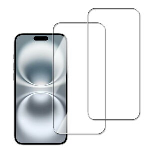 For iPhone16 Plus / iPhone15 Plus �p�� �K���X�t�B���� �t���ی�t�B���� ���Y���Ɏq�f�ސ� 9H �\�ʍd�x �����K���X �Ϗ��� ��ʕی�t�B���� 2���Z�b�g