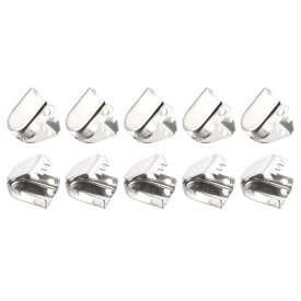 DTGN 10mmx7mm（縦x横）シューレースエンドクリップ 30個入り 異なる靴に適用 ステンレススチール製 伸縮性シューレースクリップ 光沢 あるシルバー