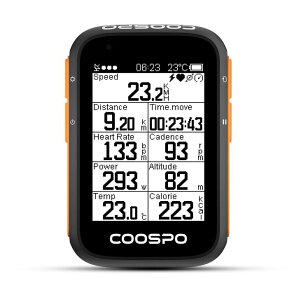 COOSPO BC200 �T�C�N���R���s���[�^ GPS �T�C�R�� ���C�����X ���]�ԃX�s�[�h���[�^�[ �T�C�N�����[�^�[ ��e�ʃo�b�e���[ 36���ԘA���쓮 ANT+�����Bluetooth5.0�Ή� ���[�h�o�C�N �X�s�[�h�ƃP�C