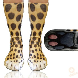 アニマル ソックス ヒョウ [ ユニセックス ] ( 送料無料 動物 靴下 動物の足 大人 通気性 プレゼント お土産 動物園 パーティ 可愛い 土産 animal socks dog zoo 3Dプリント )