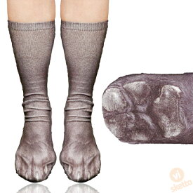 アニマル ソックス クマ [ ユニセックス ] ( クロクマ 送料無料 動物 靴下 動物の足 大人 通気性 プレゼント お土産 動物園 パーティ 可愛い 土産 animal socks dog zoo 3Dプリント 猫 キジトラ リアル )