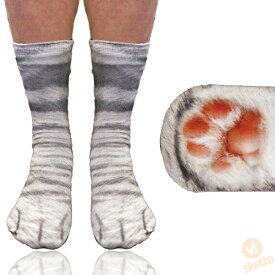 アニマル ソックス 猫C [ ユニセックス ] ( キジトラ 送料無料 動物 靴下 動物の足 大人 通気性 プレゼント お土産 動物園 パーティ 可愛い 土産 animal socks dog zoo 3Dプリント 猫 キジトラ リアル )