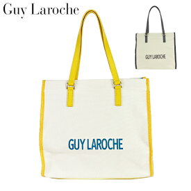 Guy Laroche/ギ・ラロッシュ　 大容量　牛革/キャンバストートバッグ GL-8032　ホワイト系　イエロー系　ブルー系　ブラウン系