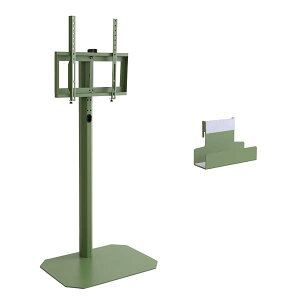 32〜65型対応 テレビ台 首振り 薄型テレビ TVスタンド 角にフィット 八角テレビスタンドハイタイプ専用 ハードディスクホルダーセット