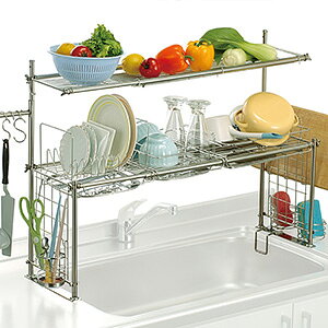 水切りラック キッチン収納ラック キチンとキッチン収納 3段切替式(KS-2716) すき間収納 省スペース ※同梱不可【送料無料】