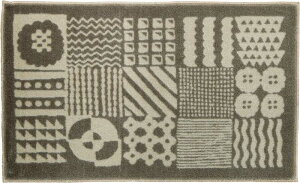 kaakeli 45×75cm タイル柄 幾何柄 グレー クリーンテックス 玄関マット マット 室内用 屋内 足ふきマット 洗える 吸水 すべり止め 日本製