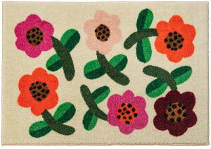 CHICALOTE 45×65cm 花柄 ナチュラル かわいい クリーンテックス 玄関マット マット 室内用 屋内 足ふきマット 洗える 吸水 すべり止め 日本製