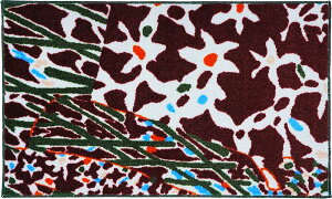 着飾るサルたち04 45×75cm iracchi カラフル ビビッド 抽象画風 クリーンテックス 玄関マット マット 室内用 屋内 足ふきマット 洗える 吸水 すべり止め 日本製