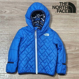 【送料無料】ノースフェイス 中綿ジャケット リバーシブル キッズ 90 ブルー 青 刺繍ロゴ