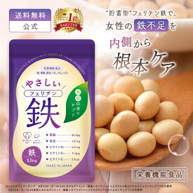 ＼マラソン20%OFF／フェリチン鉄 やさしい 鉄分サプリ 60粒 約30回分 栄養機能食品 鉄分 亜鉛 葉酸 ビタミンD ビタミンB6 ビタミンB12 メリロート 鉄 サプリ サプリメント むくみ ケア 鉄不足 貧血 ビタブリッドジャパン 親子 子供 女性