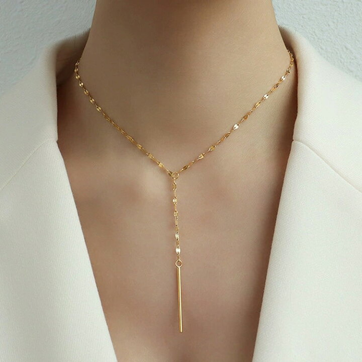 楽天市場】ネックレス レディース Y字ネックレス ステンレス製 18k  