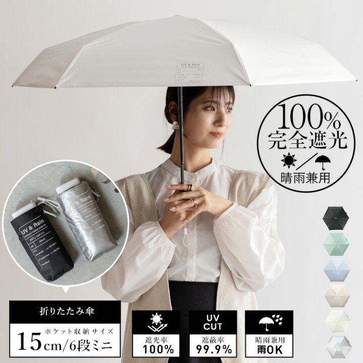 折り畳み傘 日傘 UVカット 晴雨兼用 雨傘 完全遮光 白 シンプル