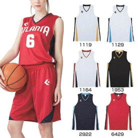 3S-2XO コンバース レディース ジュニア ゲームウェア ゲームシャツ バスケットボールウェア トップス タンクトップ ノースリーブ 単品 上 ホワイト 白 ブラック 黒 ネイビー 送料無料 CONVERSE CB381701