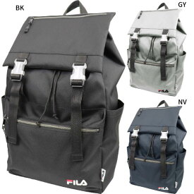 15L フィラ メンズ レディース フラップリュック リュックサック デイパック バックパック バッグ 鞄 かぶせ 軽量 通勤 通学 大容量 ロゴ ブラック 黒 グレー ネイビー 灰色 送料無料 FILA FL-0004