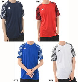 ニューバランス メンズ ゲームシャツ テニス バドミントンウェア トップス 半袖Tシャツ ホワイト 白 ネイビー ブルー レッド 青 赤 送料無料 New Balance JMTF1417