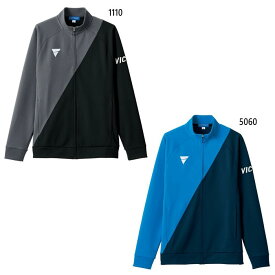 ビクタス メンズ レディース トレーニングジャケット V-JJ227 卓球ウェア トップス フィットネス トレーニングウェア グレー ブルー 青 灰色 送料無料 VICTAS 542101