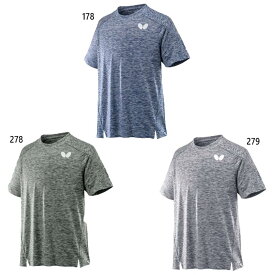 バタフライ メンズ レディース フィルグ Tシャツ 卓球ウェア トップス 半袖 吸水 速乾 伸縮 スポーツ 運動 部活 ブラック 黒 グレー ネイビー 灰色 送料無料 Butterfly 45850