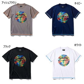 スポルディング メンズ レディース Tシャツ オプティカルレインボー バスケットボールウェア トップス 半袖Tシャツ ホワイト 白 ブラック 黒 ネイビー ブラウン 茶色 送料無料 SPALDING SMT211060