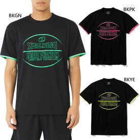 スポルディング メンズ レディース Tシャツ ストリートファントム ボール バスケットボールウェア トップス 半袖Tシャツ イエロー ピンク グリーン 黄色 緑 送料無料 SPALDING SMT22032