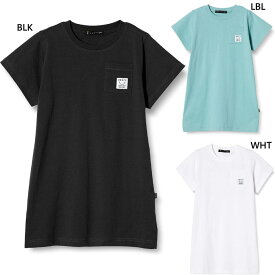 ラスティ ジュニア キッズ 半袖Tシャツ チュニック トップス バックプリント 背面 ロゴ サーフカジュアル ロング シャツチュニック ホワイト 白 ブラック 黒 ブルー 青 送料無料 RUSTY 961504