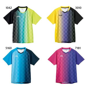 ビクタス メンズ レディース バーティカル グラデーション ゲームシャツ VERTICAL GRADATION GS 卓球ウェア トップス ブルー 青 イエロー ピンク グリーン 黄色 緑 送料無料 VICTAS 612101