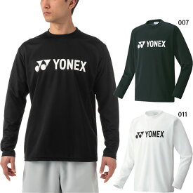ヨネックス メンズ レディース ロングスリーブTシャツ テニス バドミントンウェア トレーニングシャツ 長袖 UVカット ホワイト 白 ブラック 黒 送料無料 YONEX 16158
