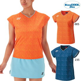 ヨネックス レディース ゲームシャツ フィットシャツ テニス バドミントンウェア トップス 半袖 吸汗速乾 UVカット ネイビー オレンジ 送料無料 YONEX 20677