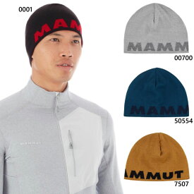 マムート メンズ レディース ロゴ ビーニー LOGO BEANIE リバーシブル ニット帽 帽子 登山 アウトドア クライミング タウンユース 防寒 ブラック 黒 送料無料 Mammut 1191-04891