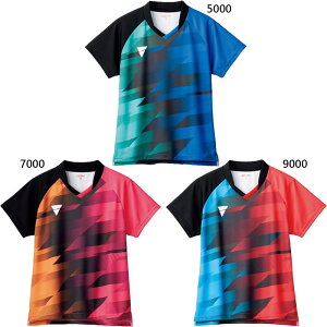 JTTA公認 ビクタス レディース ゲームシャツ V-LGS401 卓球ウェア トップス 半袖 吸汗速乾 ブルー レッド 青 赤 ピンク 送料無料 VICTAS 512402