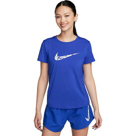 ナイキ レディース ワン スウッシュ ドライフィット Dri-FIT ショートスリーブ ランニングトップ ジョギング マラソン ランニングウェア 半袖Tシャツ ブルー 青 送料無料 NIKE FN2619 405