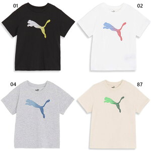 プーマ ジュニア キッズ ESSプラス MX NO1 ロゴ リラックス 半袖 Tシャツ トップス フィットネス トレーニングウェア カジュアル ホワイト 白 ブラック 黒 グレー 灰色 送料無料 PUMA 680551