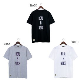 リアルビーボイス メンズ レディース シンプル Tシャツ 半袖 トップス カジュアル ストリート ホワイト 白 ブラック 黒 グレー 灰色 送料無料 RealBvoice 10451-11795
