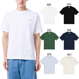 ラコステ メンズ アウトラインクロッククルーネックTシャツ 半袖Tシャツ トップス カジュアルウェア ホワイト 白 ブラック 黒 ネイビー 送料無料 LACOSTE TH558299