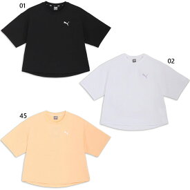 プーマ レディース サマーパック SUMMER PACK ベビーテリー SS T フィットネス トレーニングウェア トップス 半袖Tシャツ ホワイト 白 ブラック 黒 ピンク 送料無料 PUMA 680708