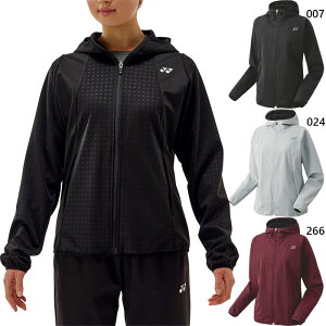 ヨネックス レディース ウォームアップパーカー テニス バドミントンウェア トップス 上着 アウター 長袖 パーカー ジップアップ ブラック 黒 シルバー 送料無料 YONEX 58111